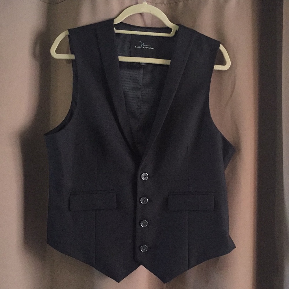 Black vest with deep-V